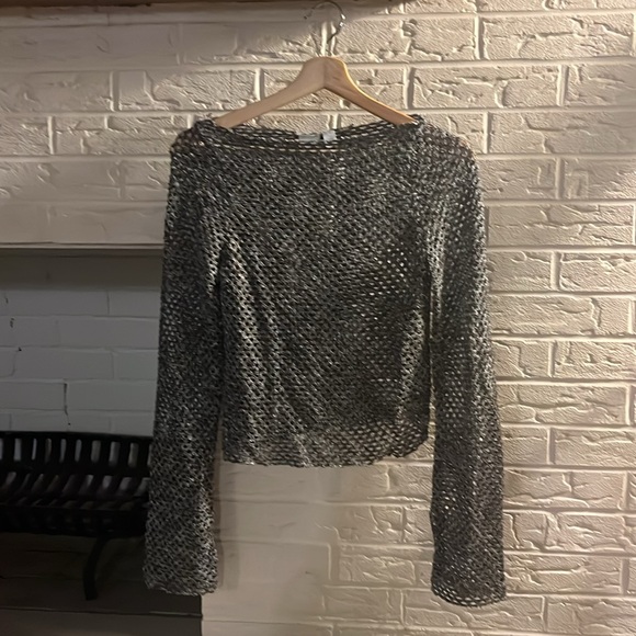 COLLUSION Knitted Hole Long Sleeve Top - Picture 3 of 5